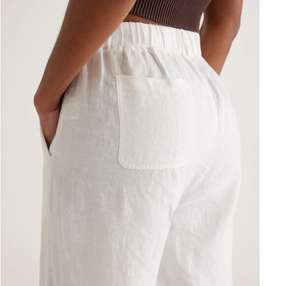 Quince White Linen Ankle Pants - Picture 4 of 12
